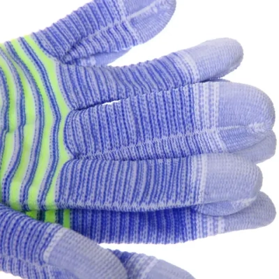 Перчатки нейлоновые «Неон» с ПВХ покрытием облив пальцев, синии 8 р-р ДоброСад