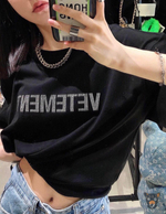 Футболка Vetements "Swarovski" черная