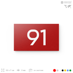 Табличка с номером 91 на дверь квартиры, для офиса, кабинета, аудитории, склада, красная 120х70 мм, Айдентика Технолоджи