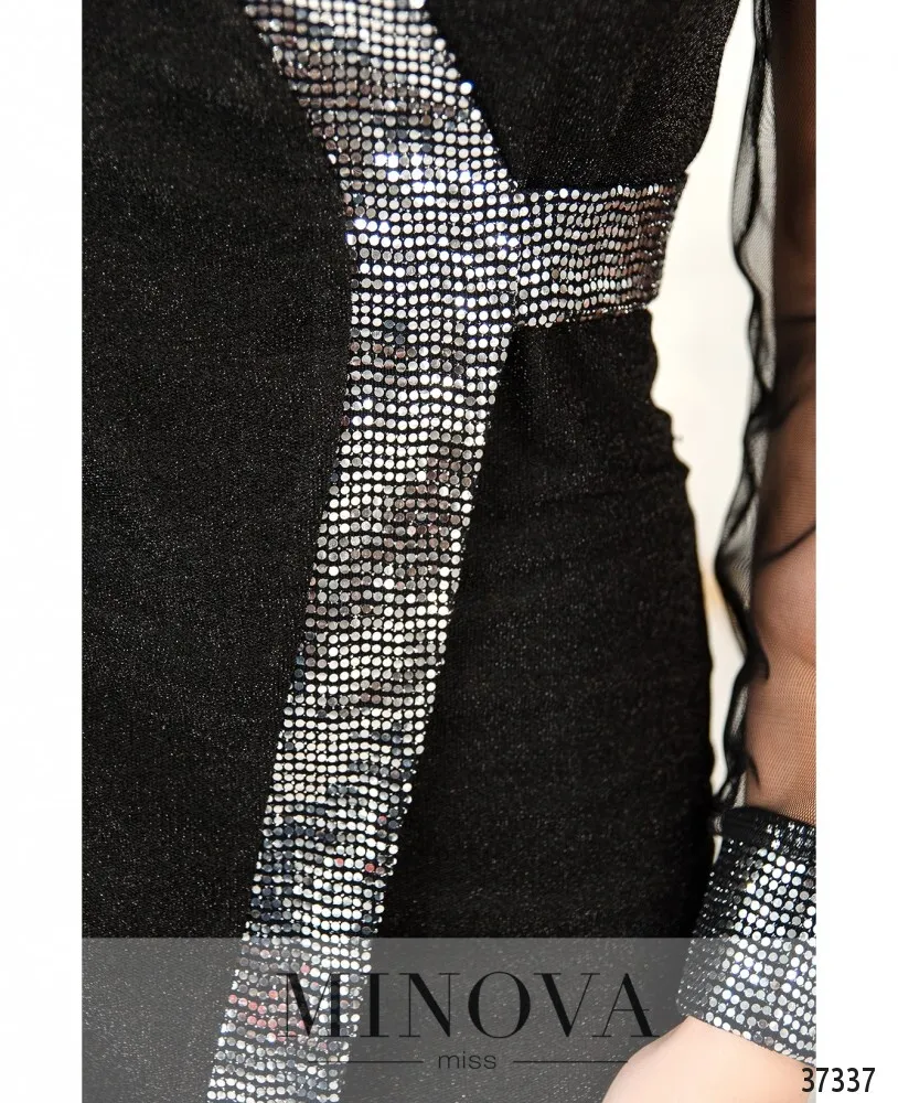 Платье 2155-черное-серебро Minova