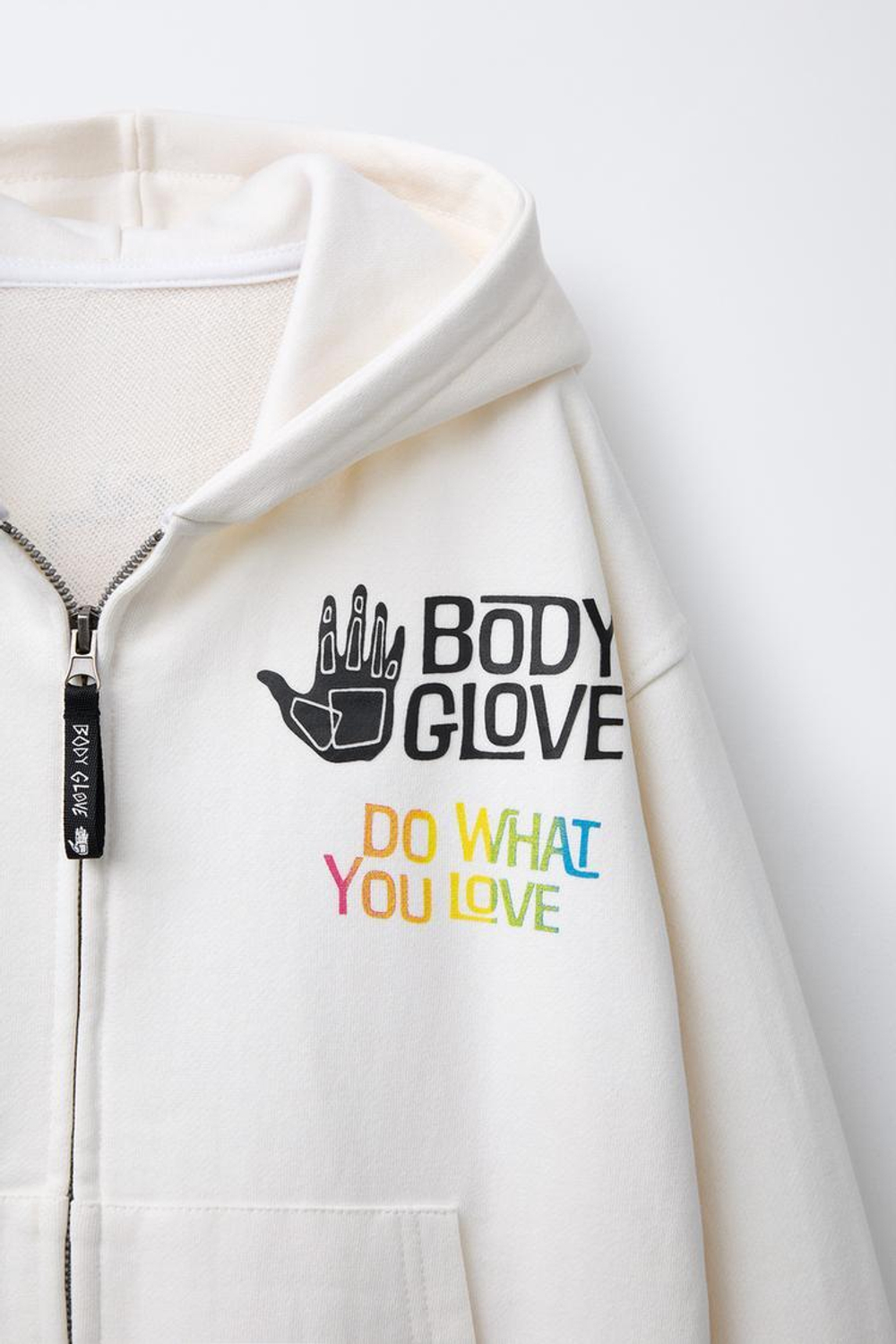 ZARA X BODY GLOVE ® ТОЛСТОВКА НА МОЛНИИ, КРЕМОВЫЙ