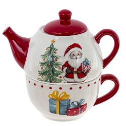 GAEM Чайник с чашкой "Новогодний подарок", 500/, 380 мл, L17,5 W10 H17 см
