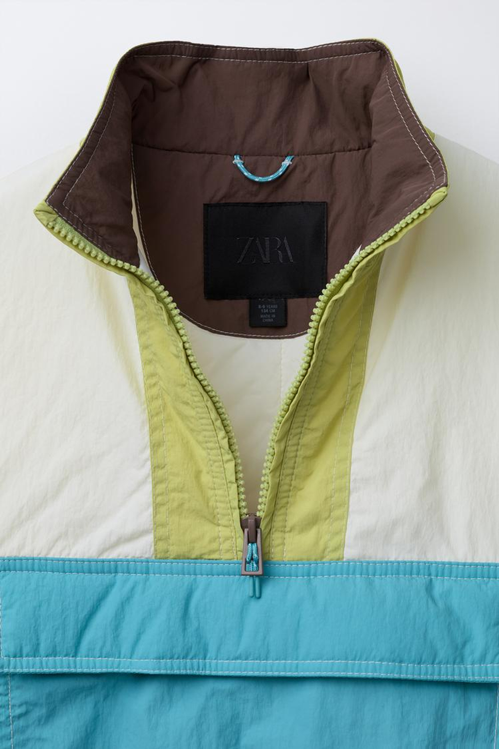 ZARA ДОЖДЕВИК-КЕНГУРУ КОЛОРБЛОК, СИНИЙ