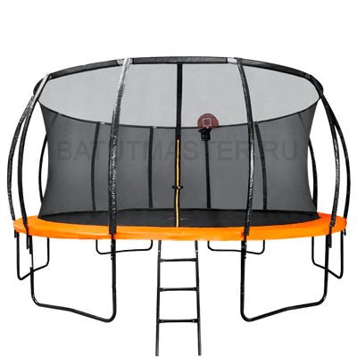 Каркасный батут с баскетбольным кольцом и лестницей, диаметр 8 фт