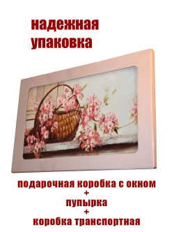 Картина на стекле "Ветка цветущей сакуры" Декор для дома, подарок
