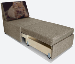 Кресло-кровать "Миник" Rich Beige (бежевый), купон "Котенок с когтями"