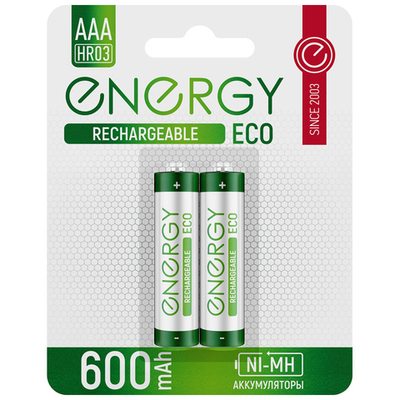 Аккумулятор Energy Eco NI-MH 600mah R03 АAА (2шт)