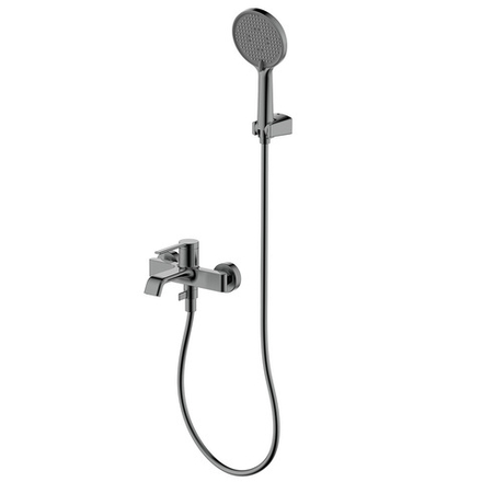 AQM6412GM Asti Смеситель для ванны однорычажный, с душевым набором, 3 режима, Gun metal