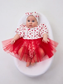 Платье-боди детское сердечки