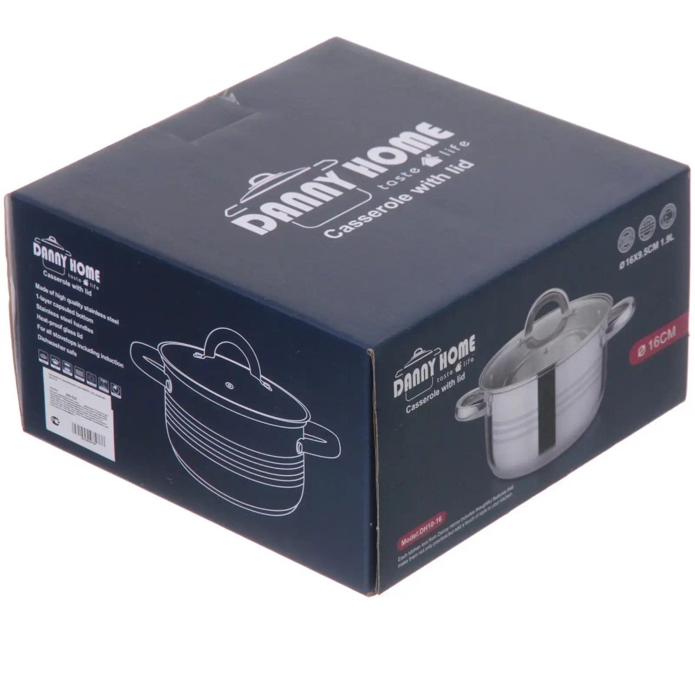 Кастрюля из нержавеющей стали MARIA 1,9л, индукция, DH10-16