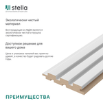 Панель Стеновая Реечная МДФ Stella Beats Standart Белый 2700x119x16 (4шт.упак.)