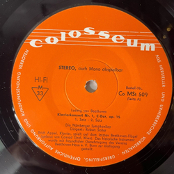 Винтажная виниловая пластинка LP Ludwig van Beethoven, Erich Appel, N rnberger Symphoniker, Robert Seiler, Klavierkonzert Nr. 1 C-Dur, Op. 15, 7 Bagatellen Op.33 (Германия 1977)