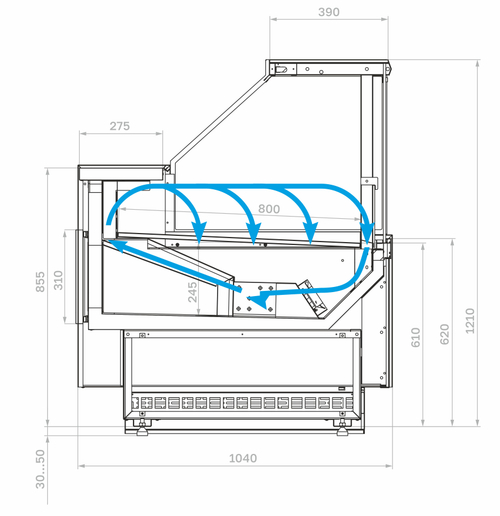 Гастрономическая витрина BAVARIA 4 Carboma GC110 VM 2,0-1 (версия 2.0) (без боковин)