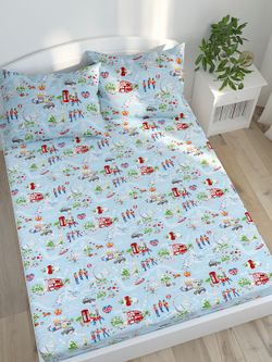 Простынь на резинке Сказка "Лондон" 90х200 см, перкаль