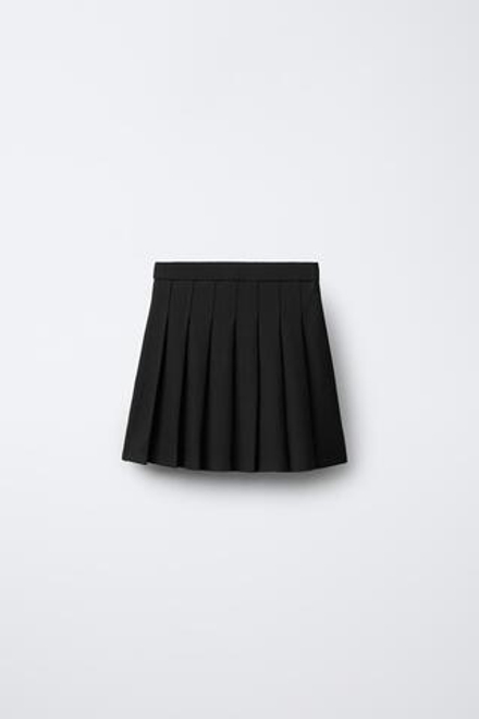 ZARA ЮБКА В СКЛАДКУ, ЧЕРНЫЙ
