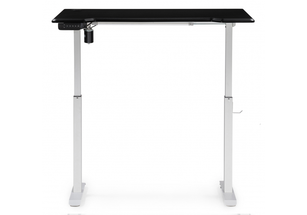 Компьютерный стол Woodville Маркос с механизмом подъема 120х75х75 черная шагрень, белый, ножки белые