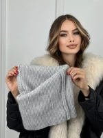 капор зимний и осенний капюшон- снуд вязаный ангора