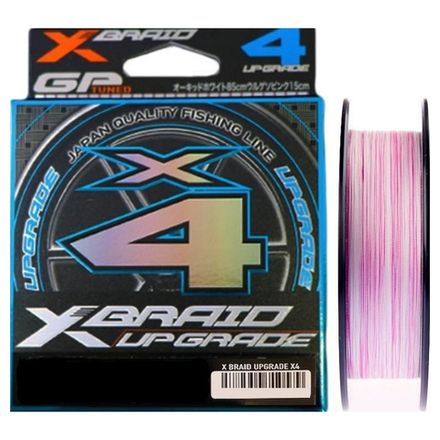 Шнур YGK X-Braid Upgrade X4 150м White Pink #1.2, 0.185мм, 20lb, 9.0кг