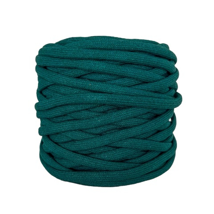 Шнур плетёный хлопковый 7 мм для макраме, изумрудный, 50 м