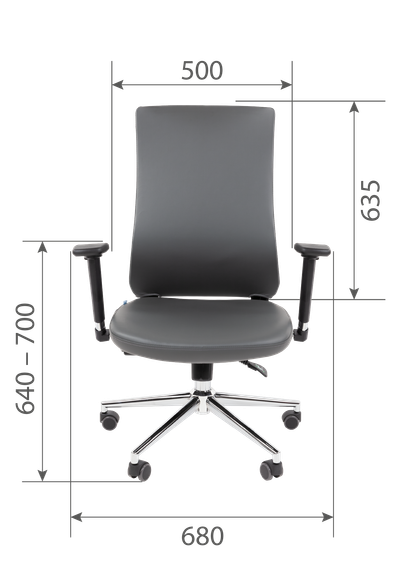 Офисное кресло Chairman 500LUX Россия экокожа cерый БП