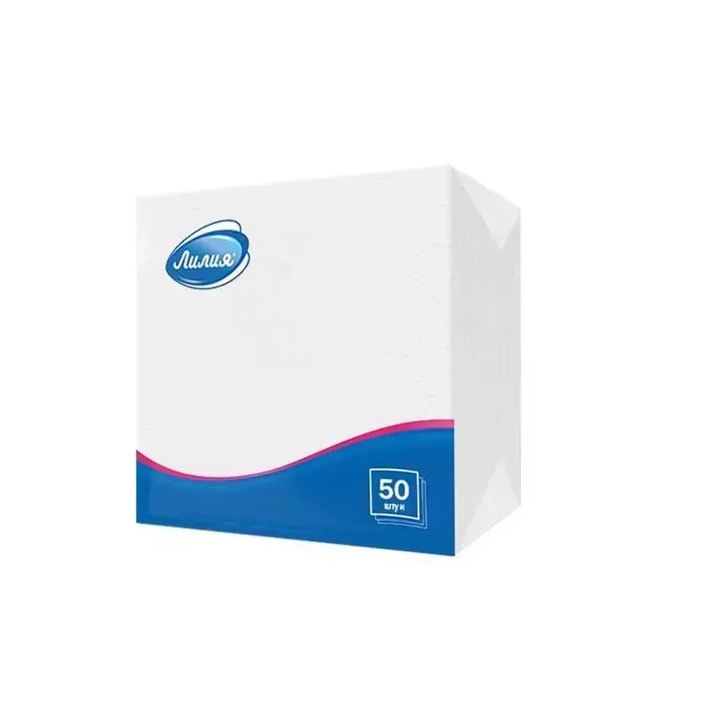 Салфетки бумажные Лилия 24х24 1сл 50л