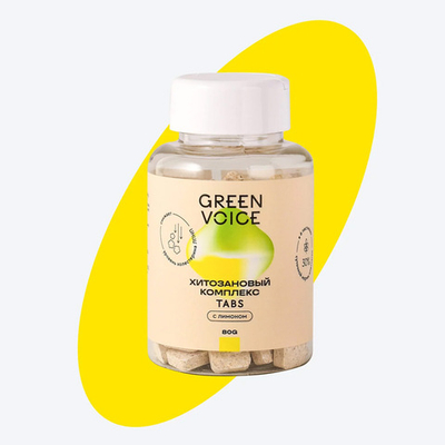 Хитозановый комплекс TABS с лимоном "Green Voice", 80 г
