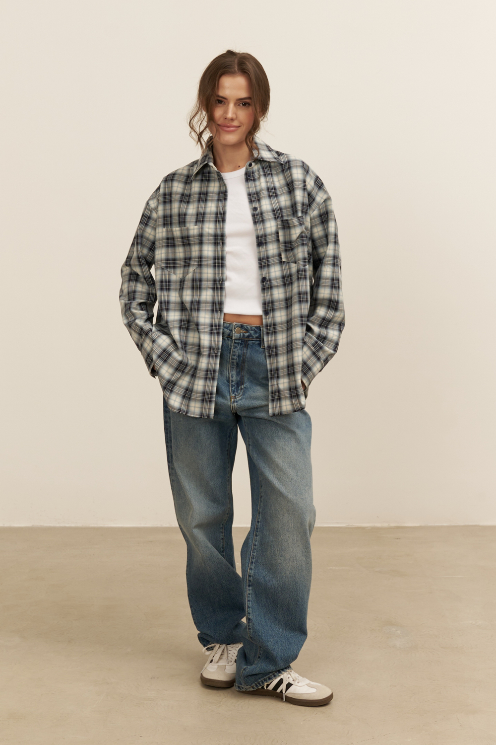 Рубашка 07, сине-белая