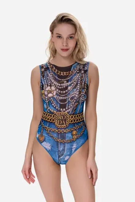 Купальник без рукава "Джинс"