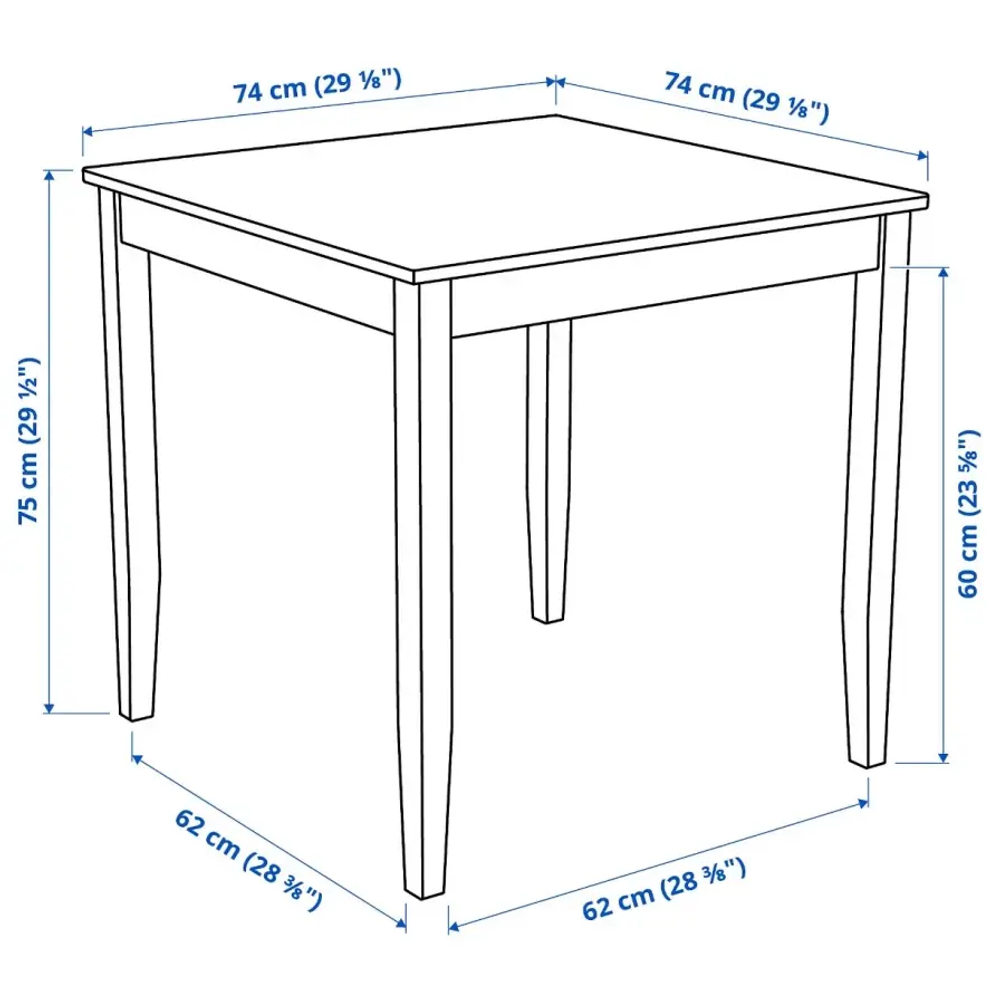 Стол кухонный - IKEA LERHAMN / ИКЕА ЛЕРХАМН 74х74 см, бежевый