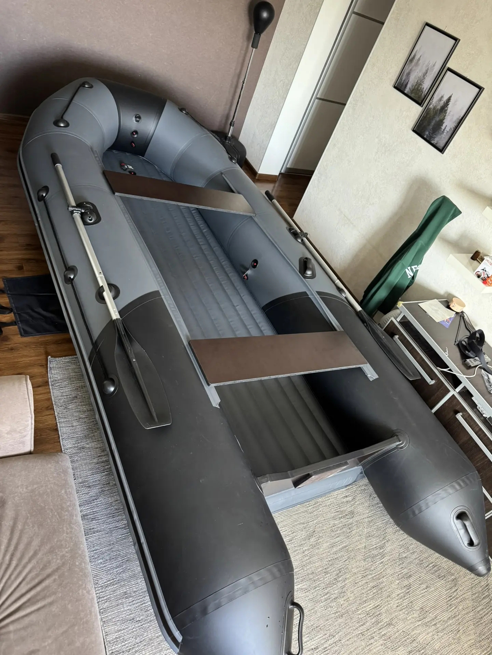 Лодка Таймень NX 4000 НДНД PRO, 4000*1800*495 мм., цвет графит - черный