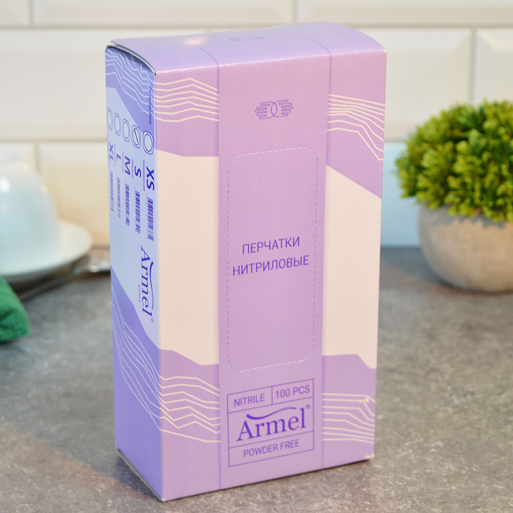 Перчатки нитриловые S неопудренные (100шт), голубые