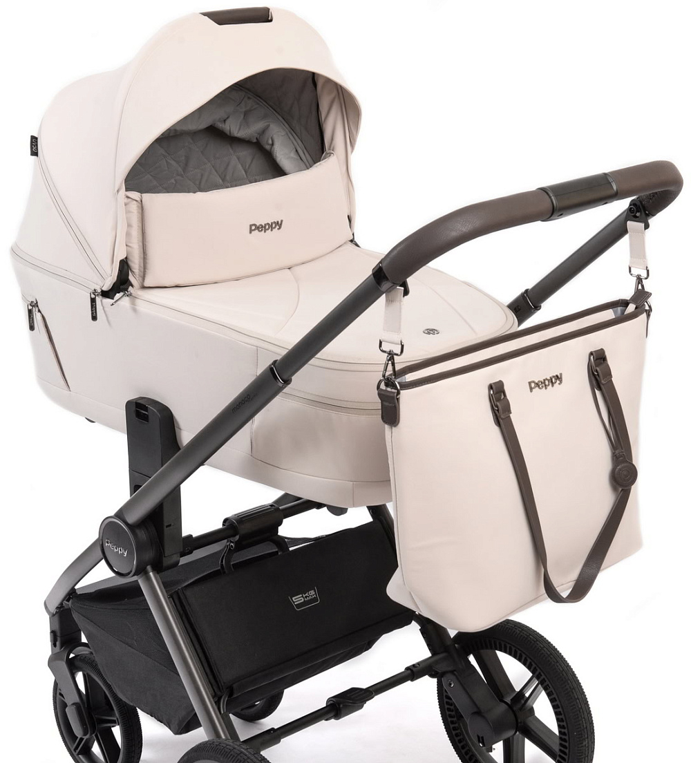 Детская коляска Peppy Monaco Thermo 3 в 1 с автокреслом Rise Milk Beige