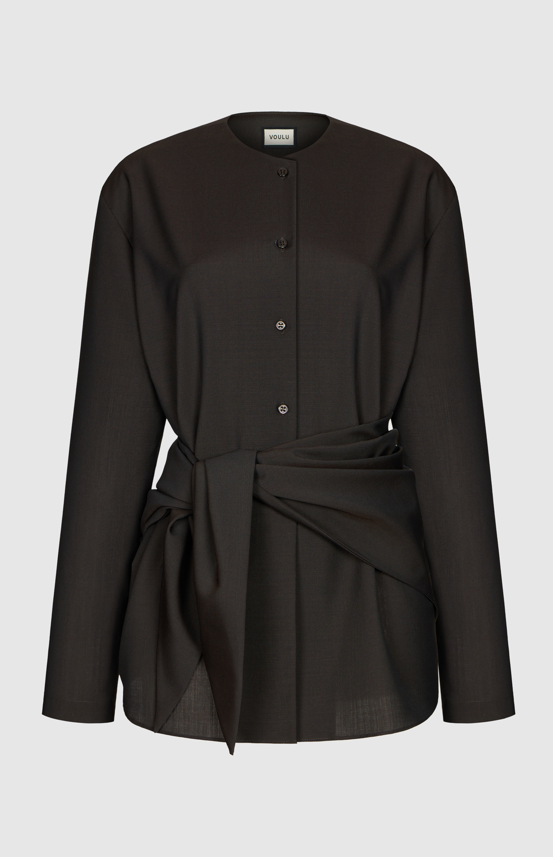 Рубашка с косынкой  из шерсти орехового цвета