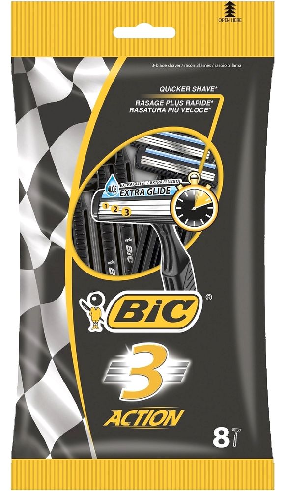 Bic одноразовые станки Bic-3 Action 8 шт