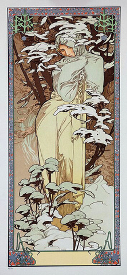 "Зима", Муха Альфонс, картина для интерьера (репродукция)