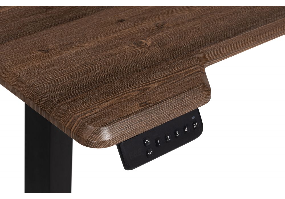 Компьютерный стол Маркос с механизмом подъема 140х80х75 черный / кантри орех