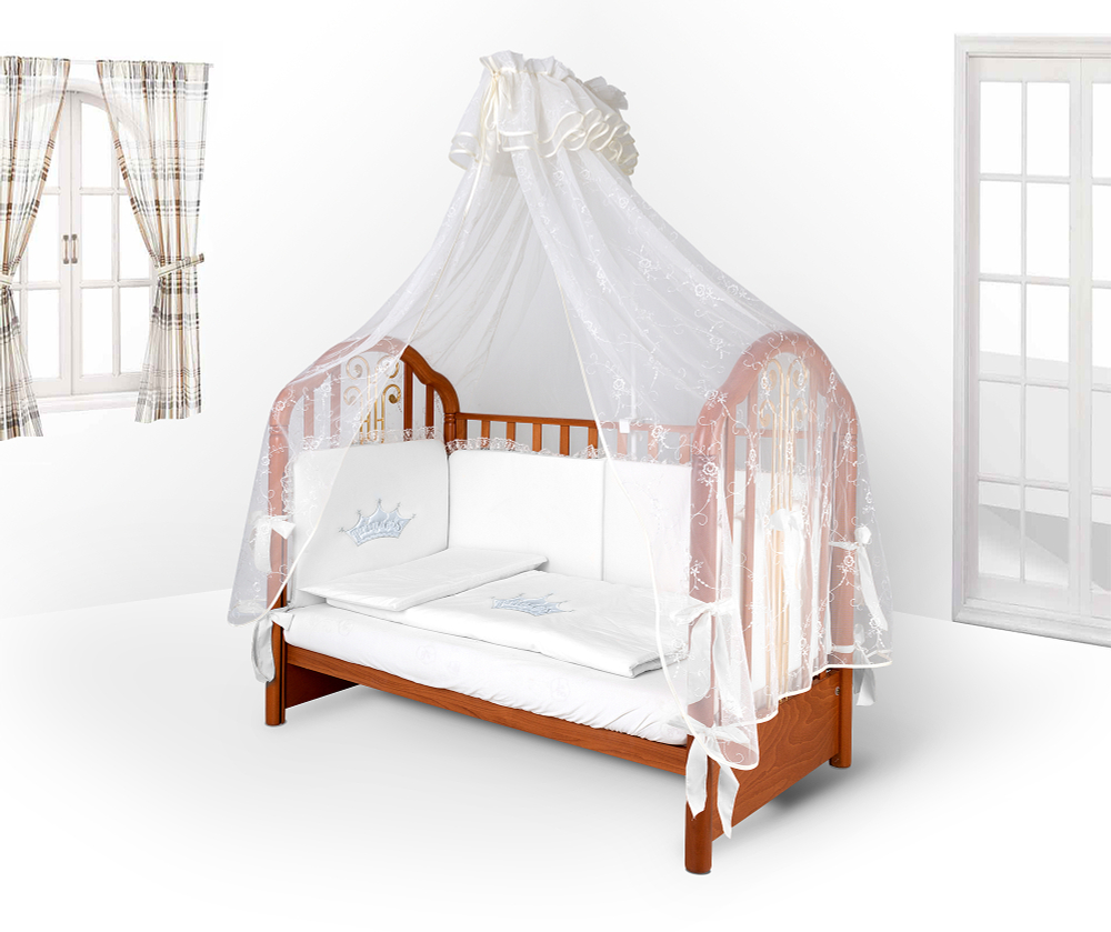 Арт.77766 Набор в детскую кроватку для новорожденных оптом ПРИНЦЕССА Crown 6пр