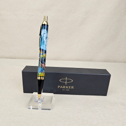 Ручка "Паровоз. Подарок железнодорожнику" с ручной росписью Палех