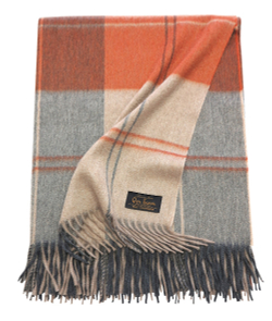 Плед 147х183 Glen Saxon Block 103 A3 terracotta