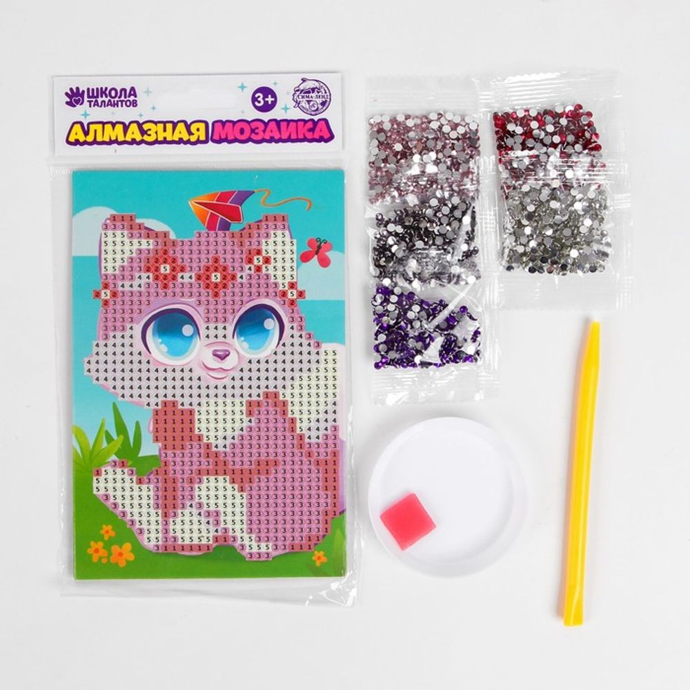 Алмазная мозаика для детей "Милый котик" 10*15 см 4702908