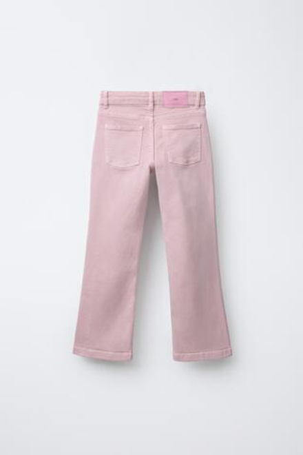 ZARA ДЖИНСЫ FLARE С ЗАКЛЕПКАМИ, РОЗОВЫЙ