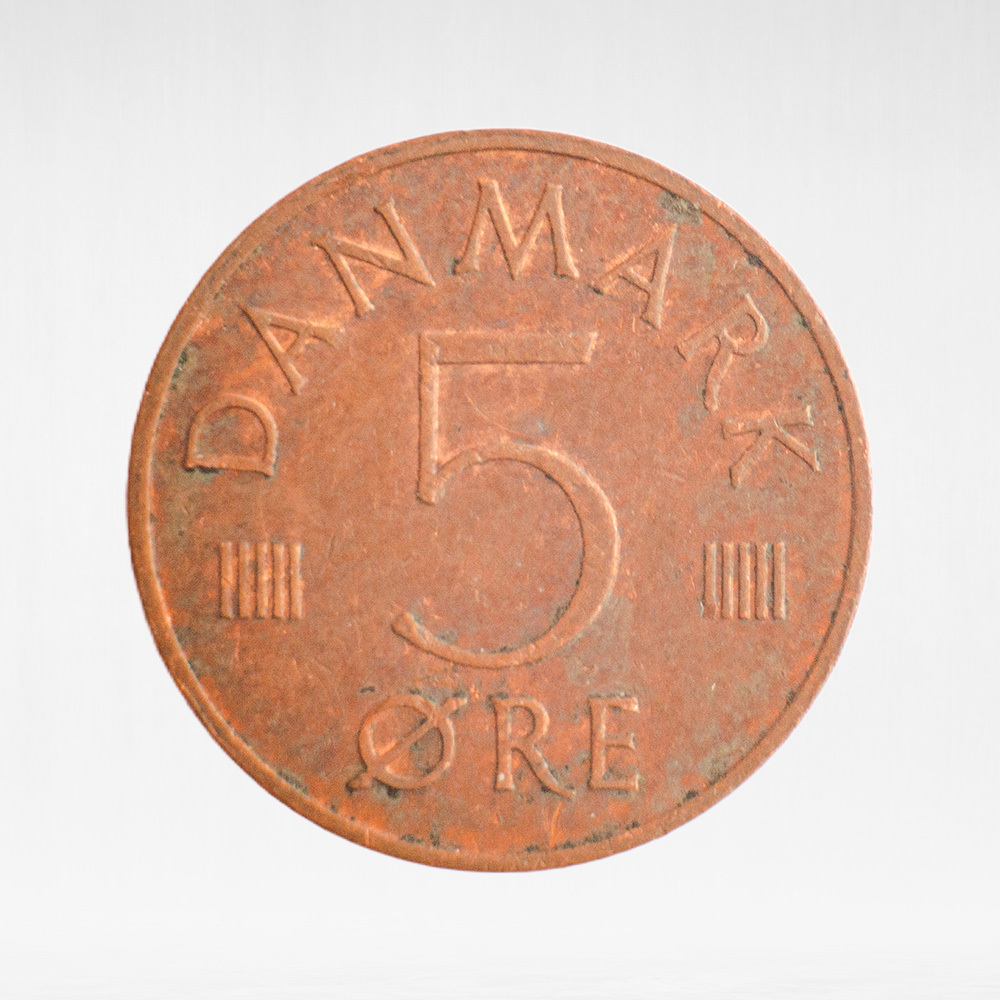 Denmark, 5 Øre - Margrethe II, 1975, VF