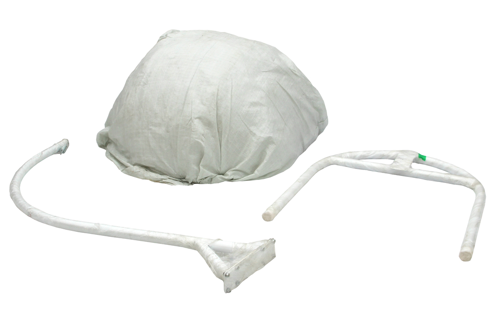 Кресло подвесное двойное Флора арт.D40-МТ006 (стойка+основание.бел.,корзн.бел.,подуш. беж. 3уп. (В))