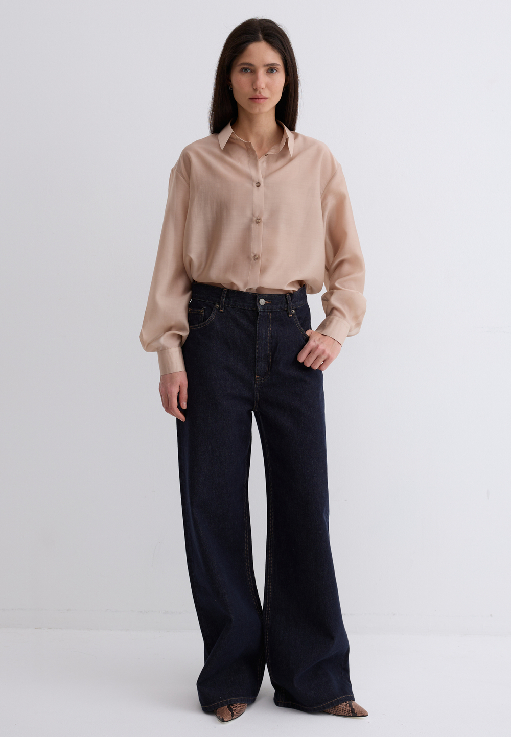 Рубашка Ветер из тенсела и хлопка