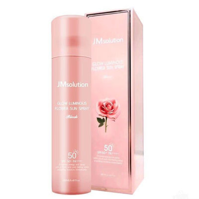 Солнцезащитный спрей с экстрактом розы JMSolution Glow Luminous Flower Sun Spray Rose SPF 50+ 180 мл.
