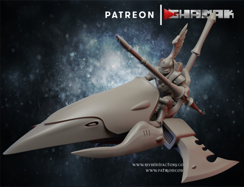 Aeldari Craftworlds Shining Spears Байк Эльдар №1 миниатюра для dnd, днд, pathfinder, фентези, Настольная игра, НРИ, Варгейм, РПГ