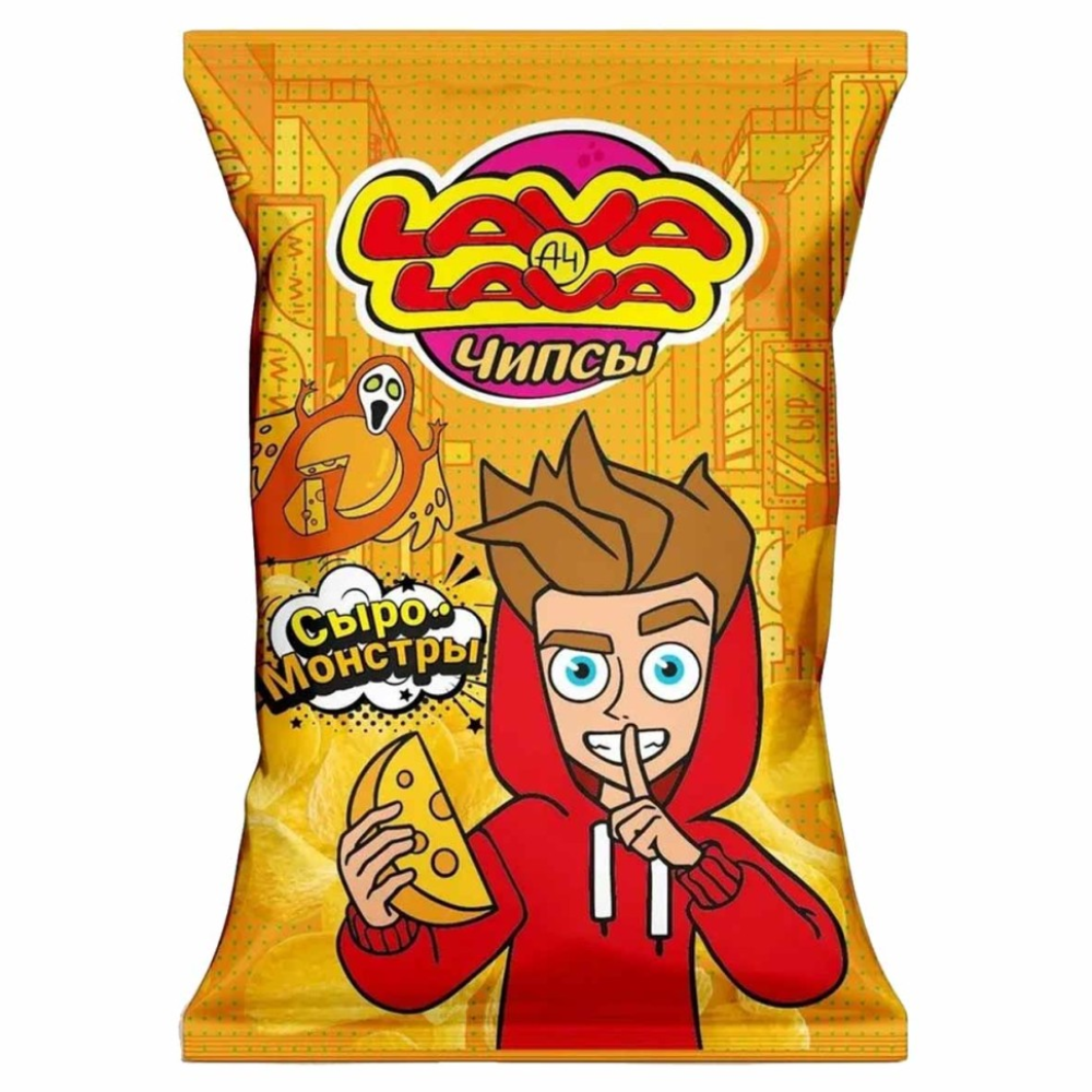 Чипсы LAVA  A4 Сыро монстры 50 гр