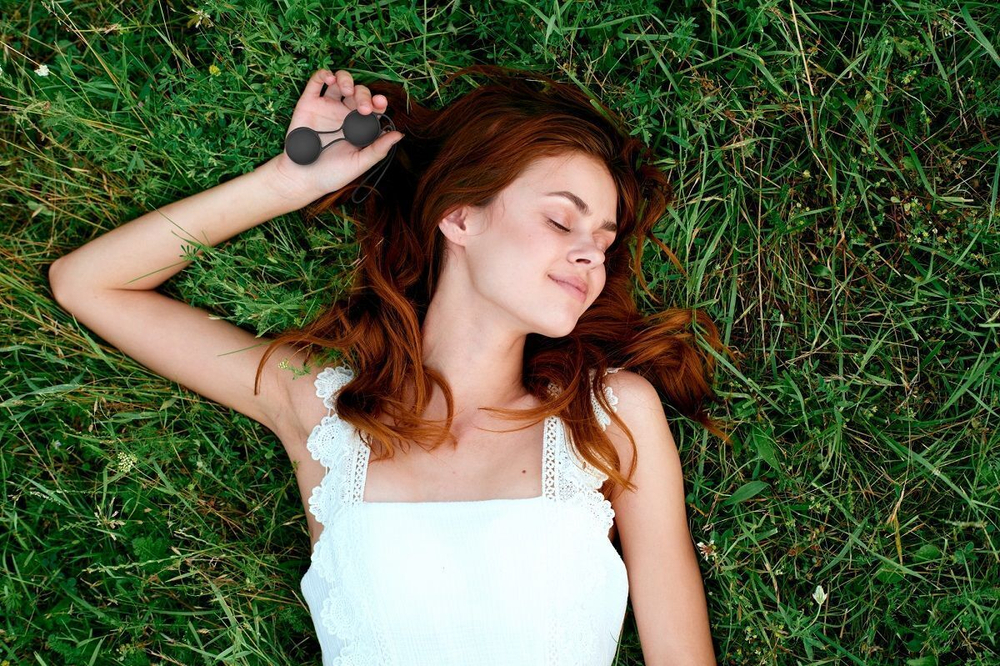 Черные вагинальные шарики Geisha со шнурком (Цвет: черный)