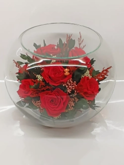 натуральные розы в стекле, вакуум*