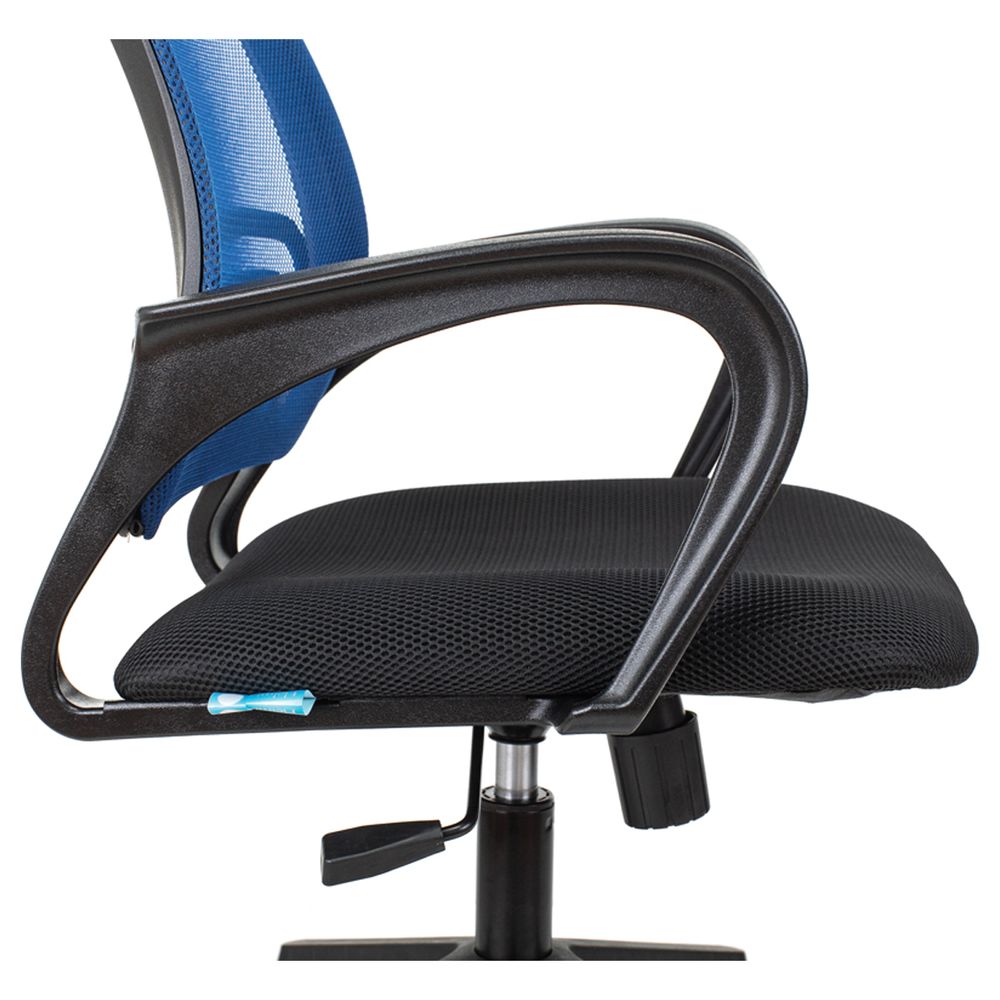 Кресло оператора Helmi HL-M95 (695) "Airy", спинка сетка синяя/сиденье ткань TW черная, механизм качания